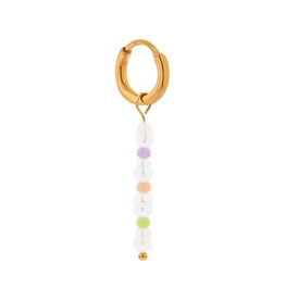 Oorring enkel Parels pastel