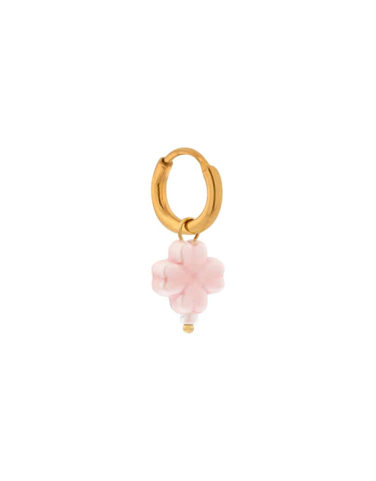 Oorring enkel Clover pink
