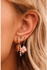 Oorring Clover pink 1 stuk