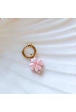 Oorring Clover pink 1 stuk