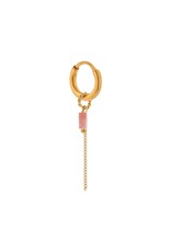 Oorring enkel Chain rosa