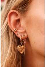 Oorring enkel Chain rosa