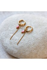 Oorring enkel Chain rosa