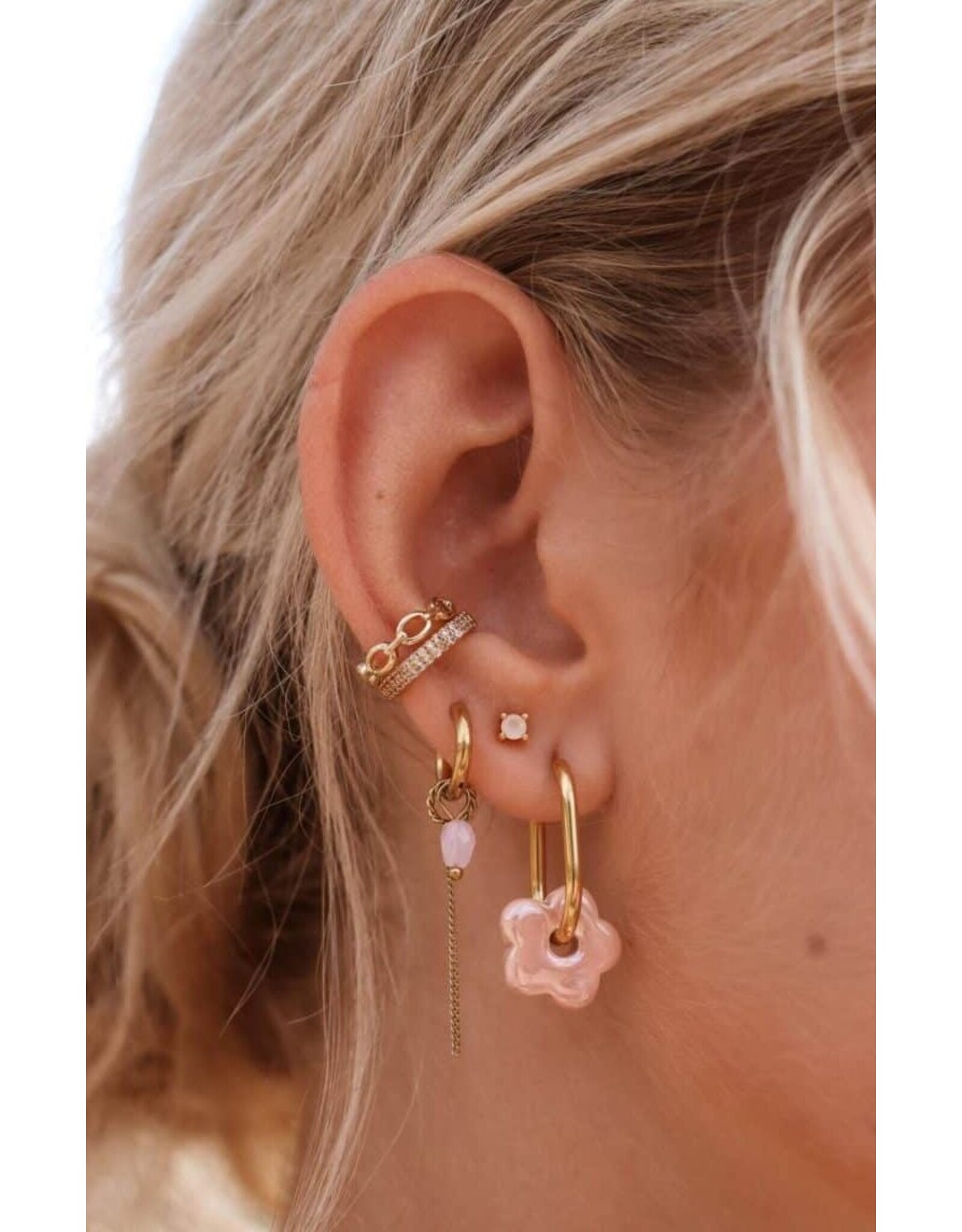 Oorringen Flower pink