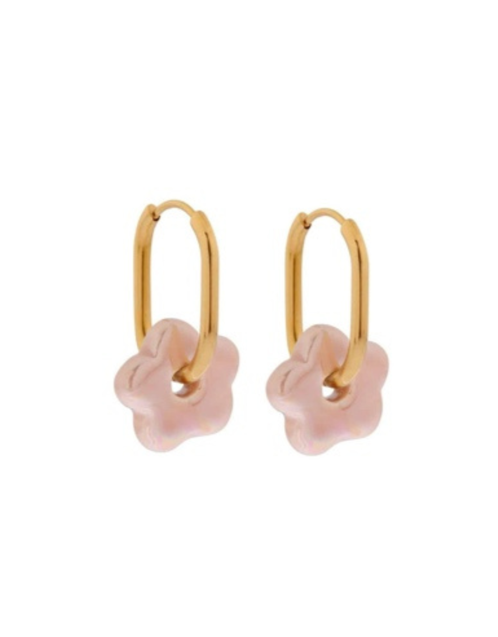 Oorringen Flower pink