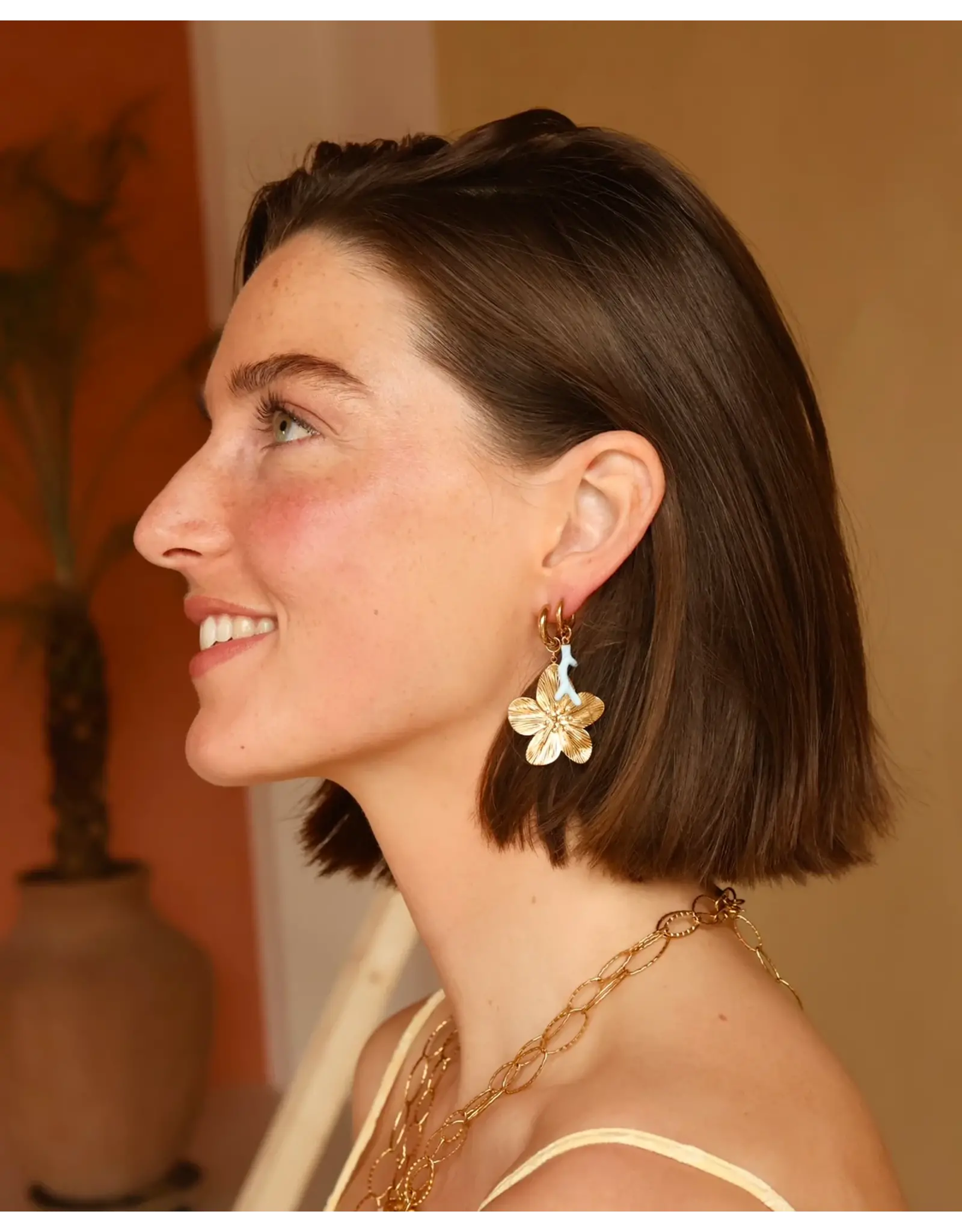 Oorringen koraal blauw