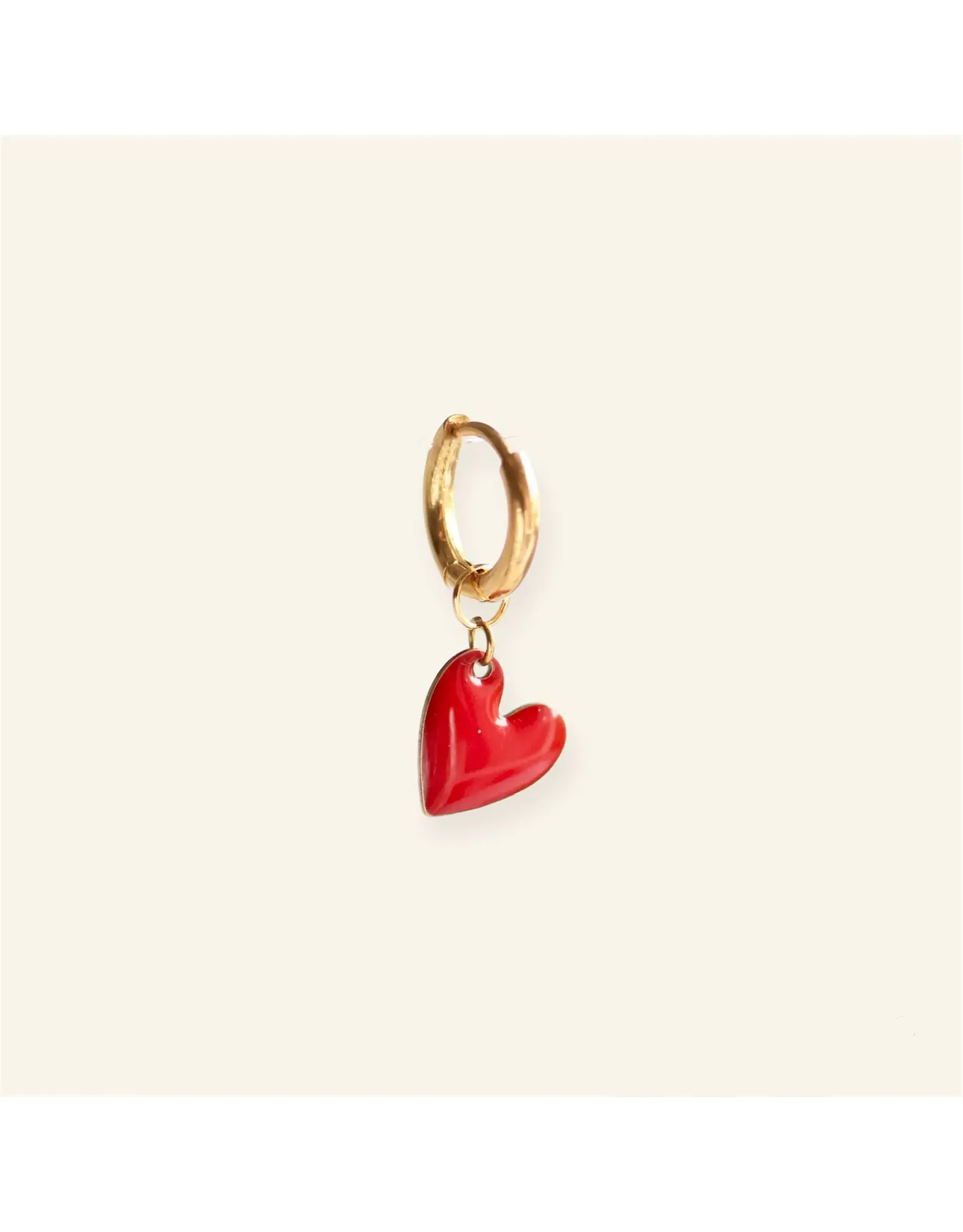 Oorringen hart rood