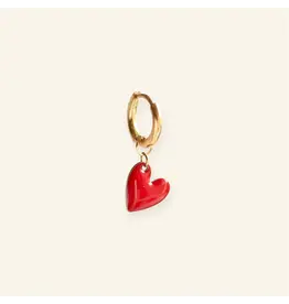 Oorringen hart rood