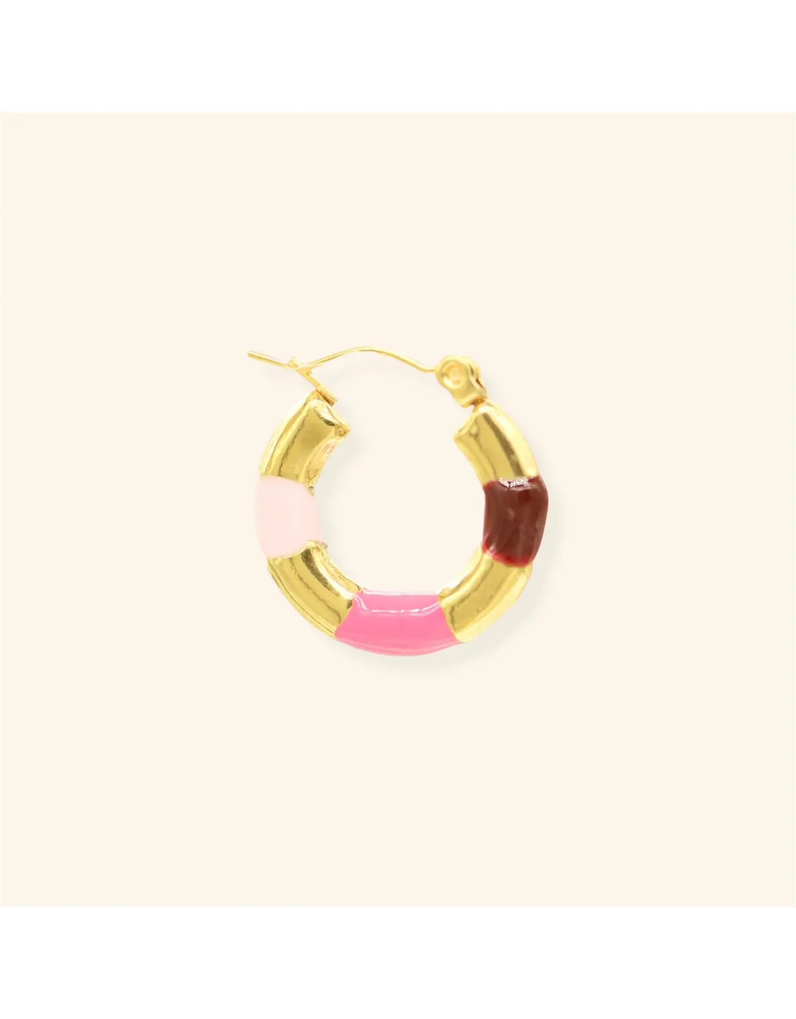 Oorringen tropical pink