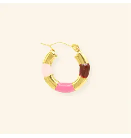 Oorringen tropical pink