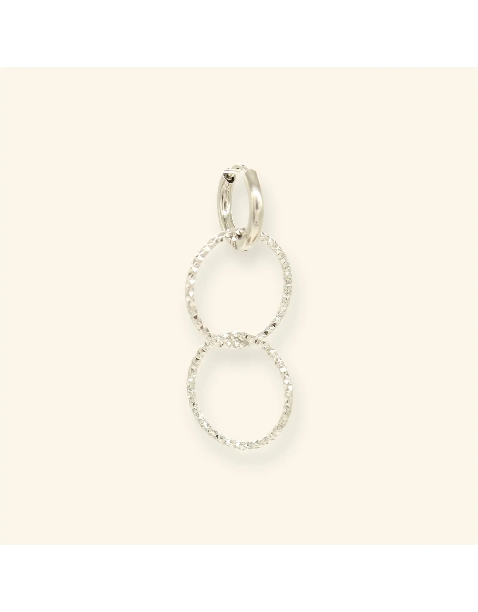 Oorringen dubbele cirkel zilver