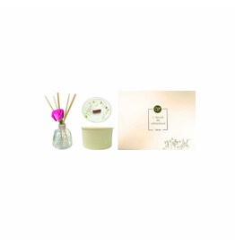 Cadeaubox Geurstokjes + geurkaars Lila