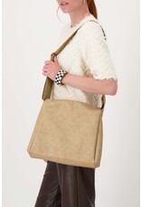 Schoudertas brede band taupe