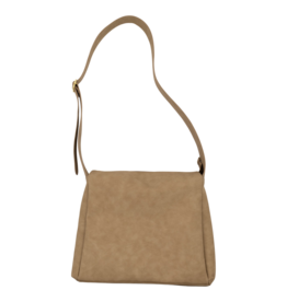 Schoudertas brede band taupe