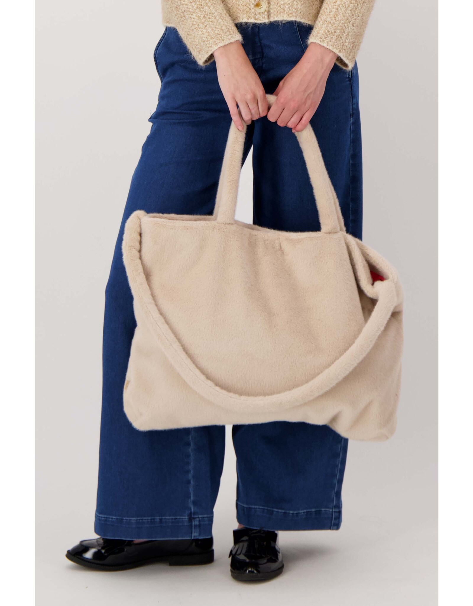 Shopper Faux fur beige