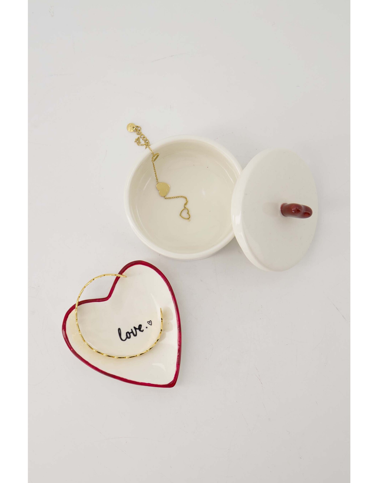 Bewaarpot hartje rood