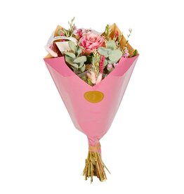 Droogbloemen mix + roos
