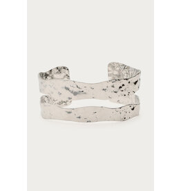 Bangle dubbel gehamerd zilver