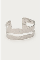 Bangle dubbel gehamerd zilver