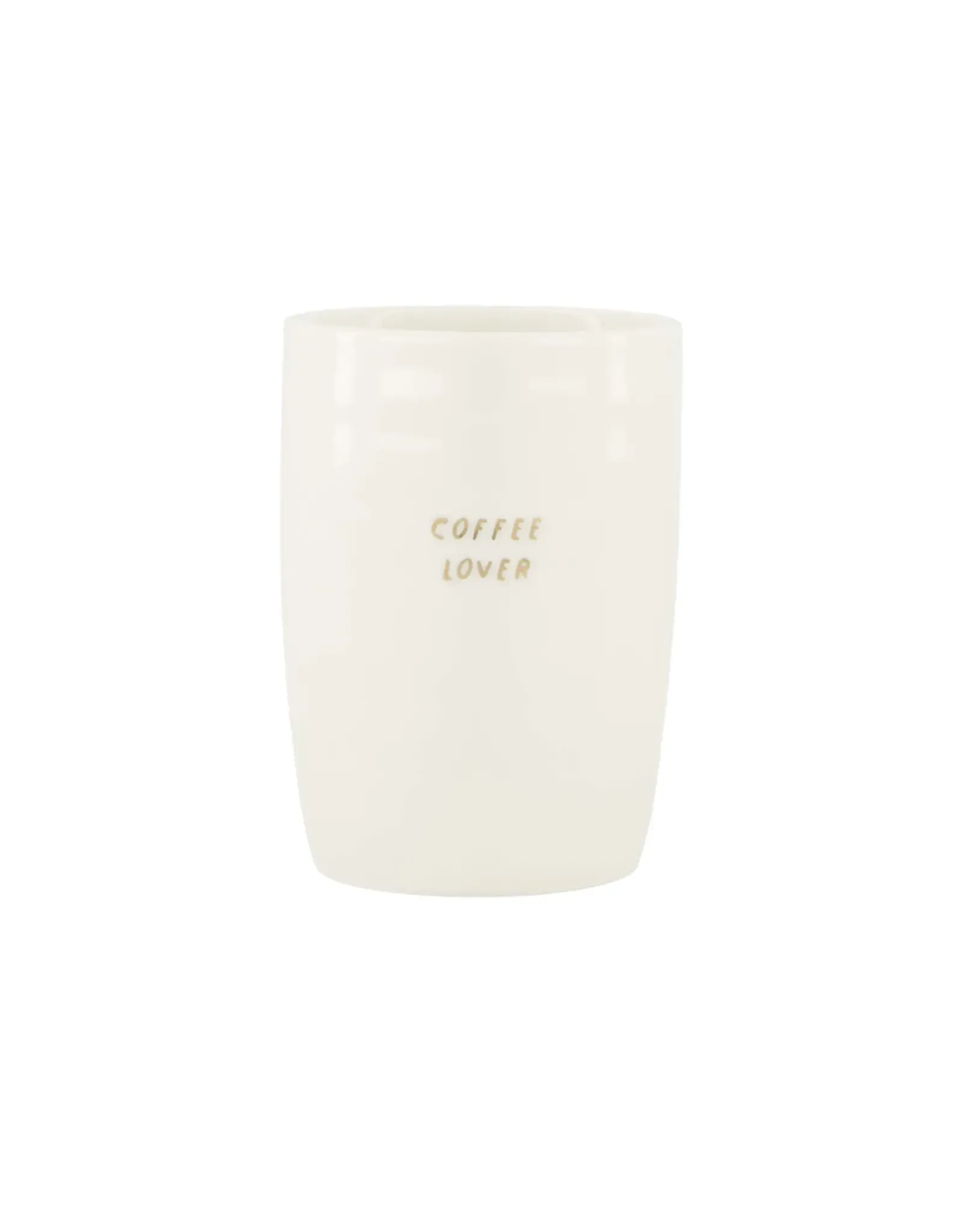 Koffiemok coffee lover wit/goud