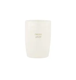 Koffiemok coffee lover wit/goud