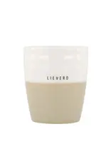 Koffiemok lieverd wit/zand