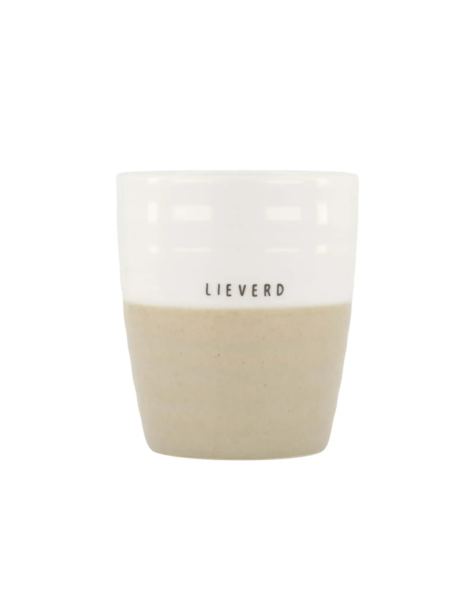 Koffiemok lieverd wit/zand