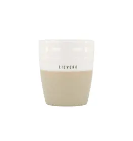 Koffiemok lieverd wit/zand