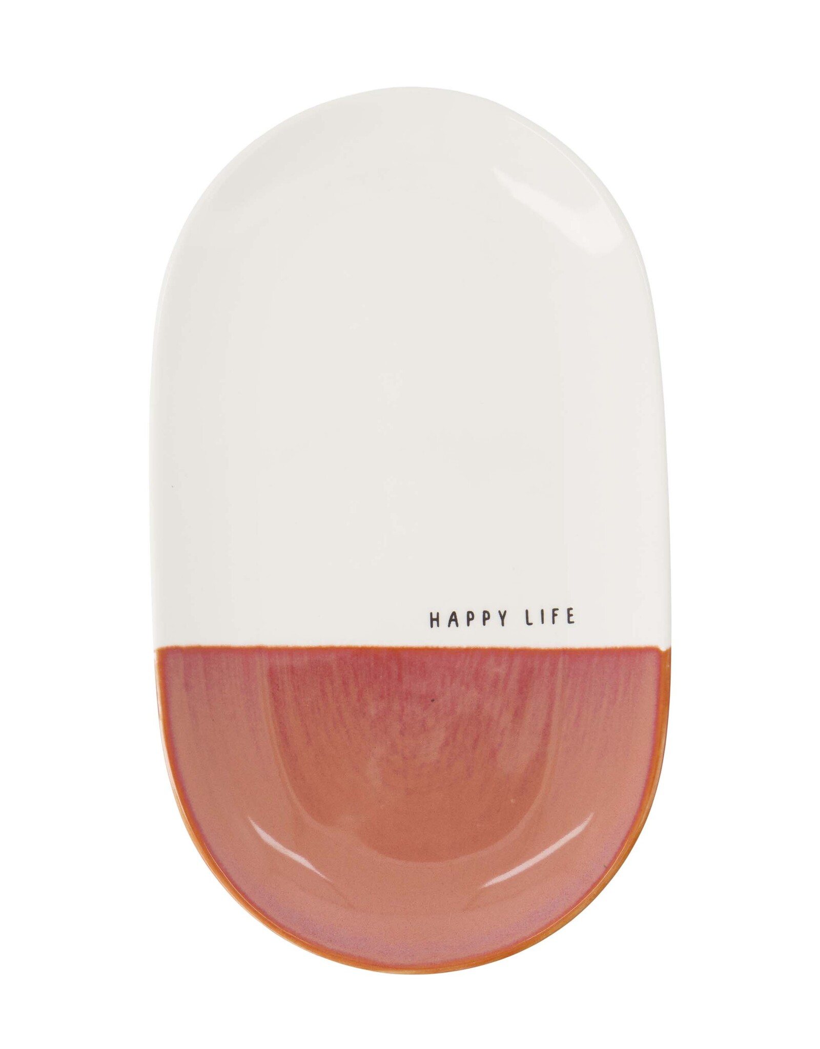 Serveerschaal happy life wit/burgundy