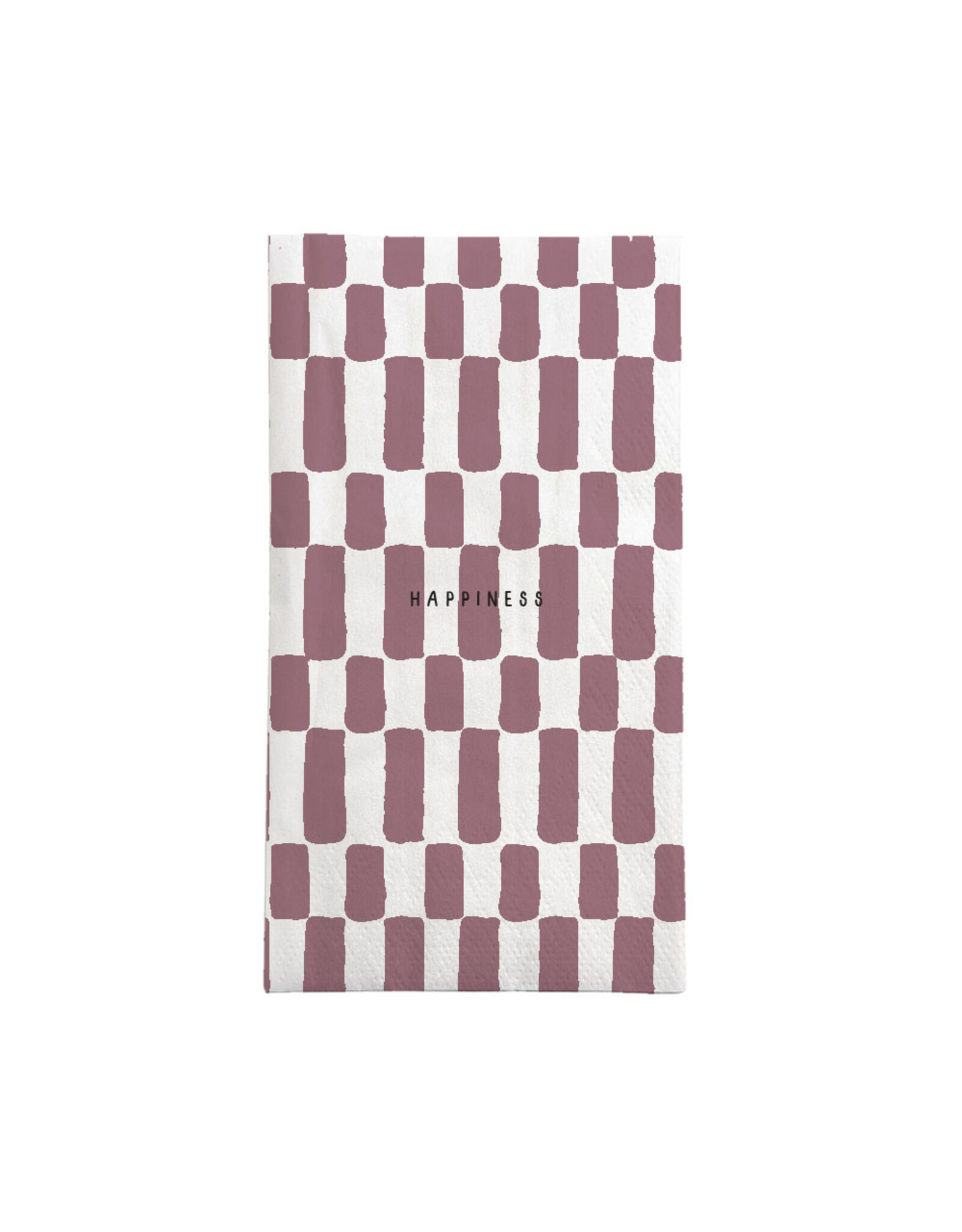 Servetten happiness wit/burgundy
