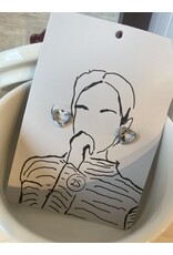 Studs hartje structuur zilver