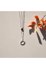 Ketting dubbel black silver