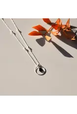 Ketting cirkel black silver