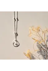 Ketting cirkel pink silver