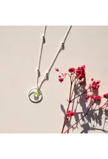 Ketting cirkel green silver