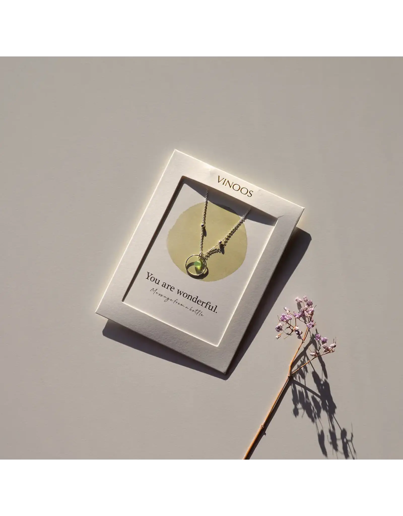 Ketting cirkel green silver