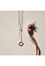 Ketting dubbel pink silver