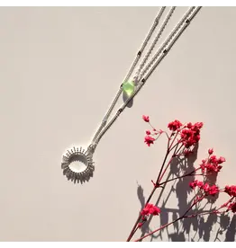 Ketting dubbel green silver