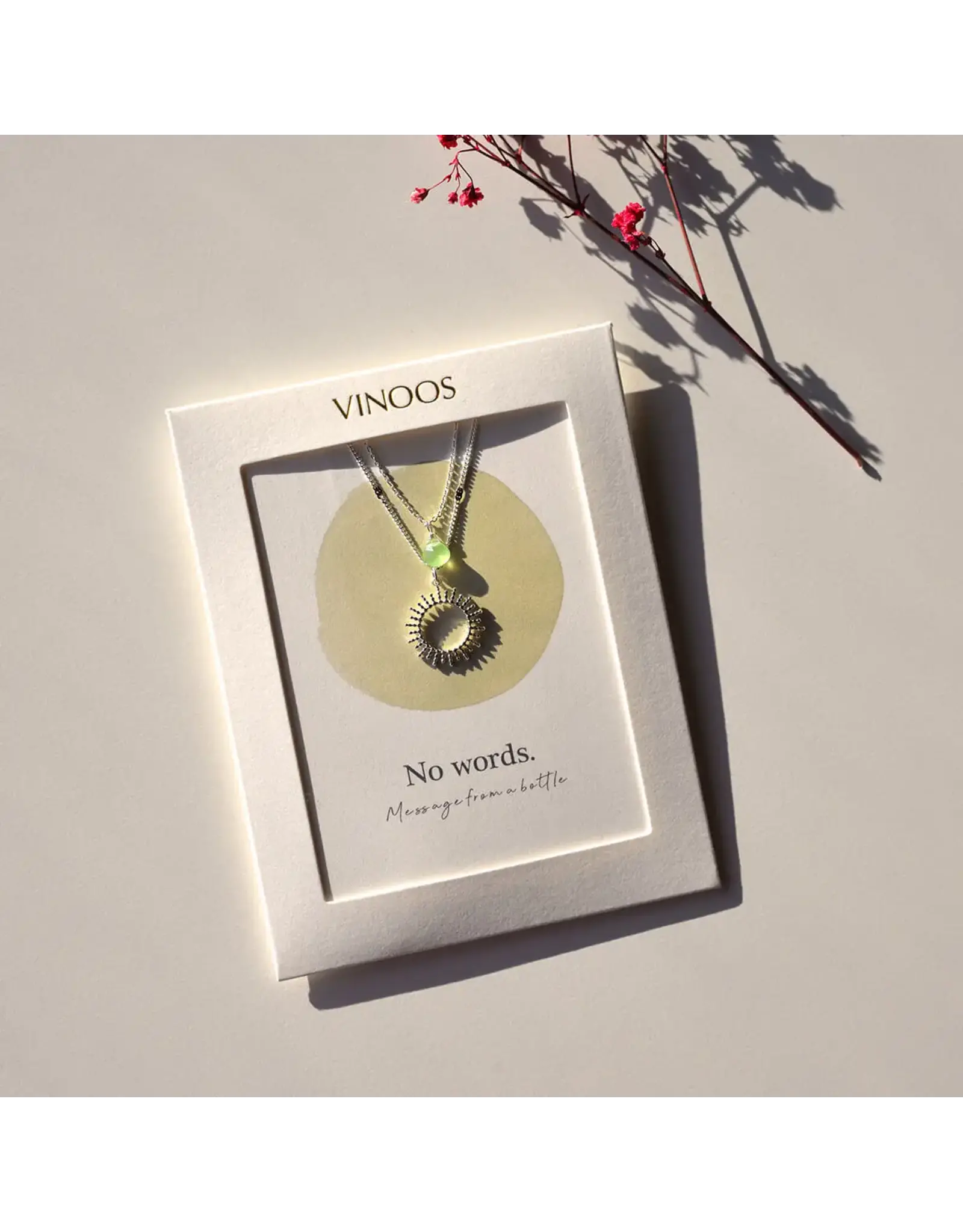 Ketting dubbel green silver
