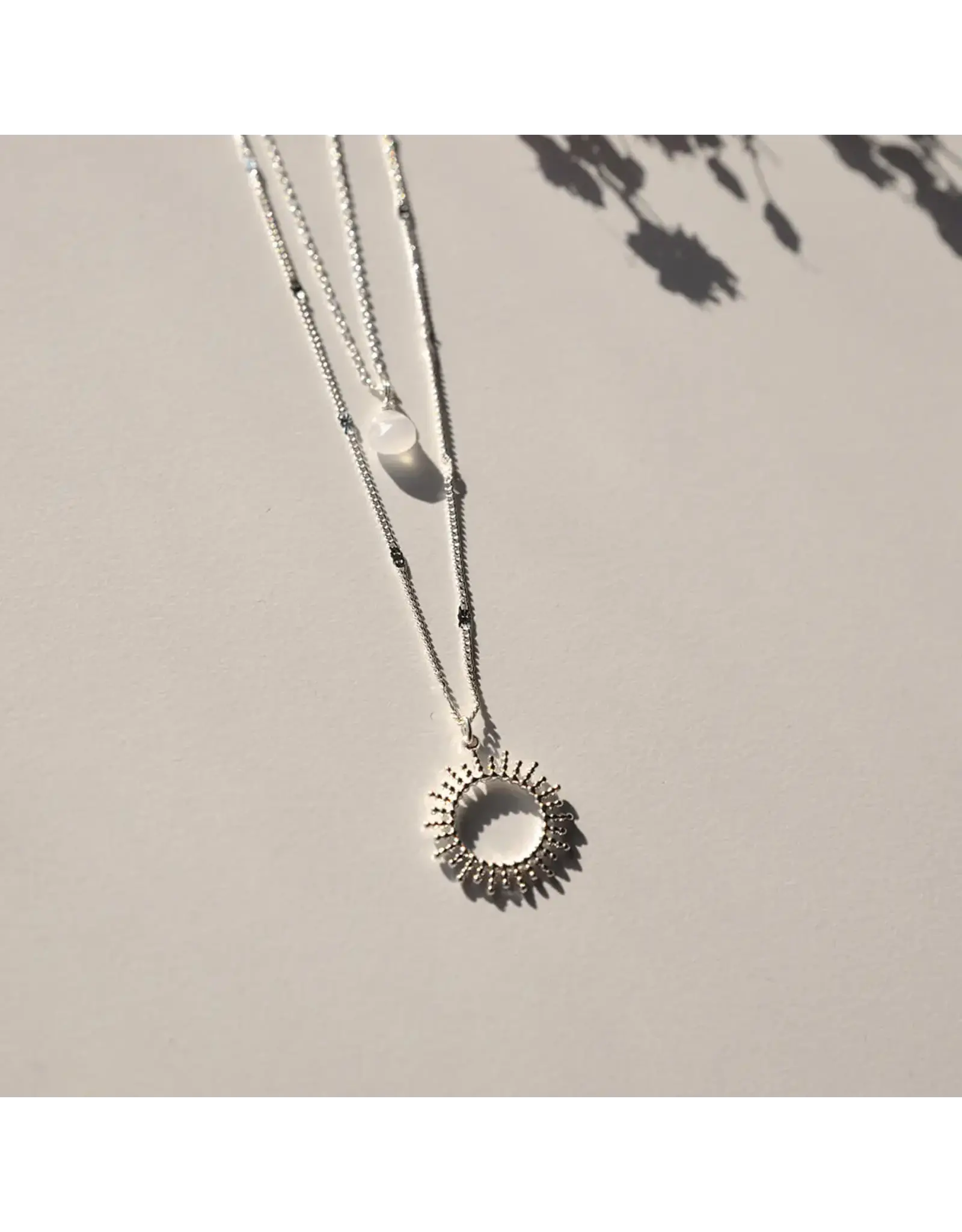 Ketting dubbel creme silver
