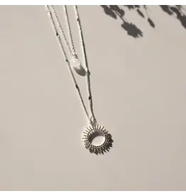 Ketting dubbel creme silver