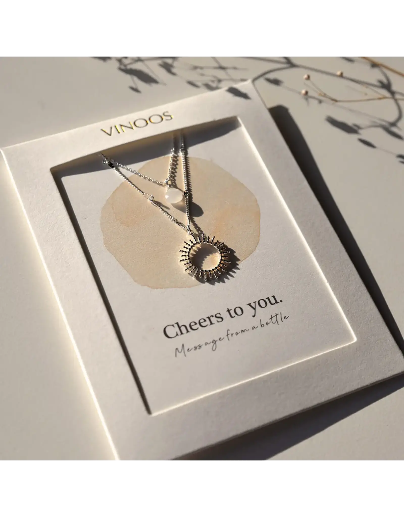 Ketting dubbel creme silver