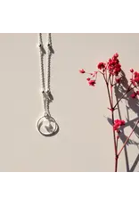 Ketting cirkel creme silver