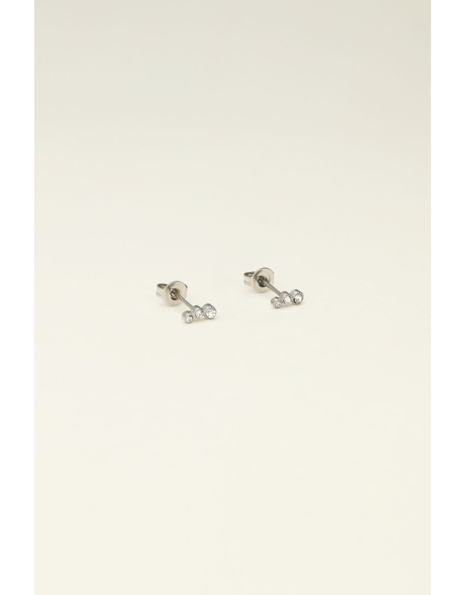 Studs 3 rondjes zilver