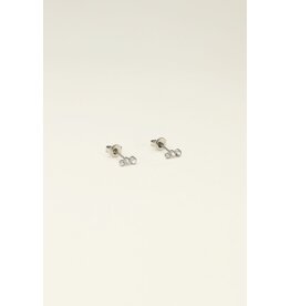Studs 3 rondjes zilver