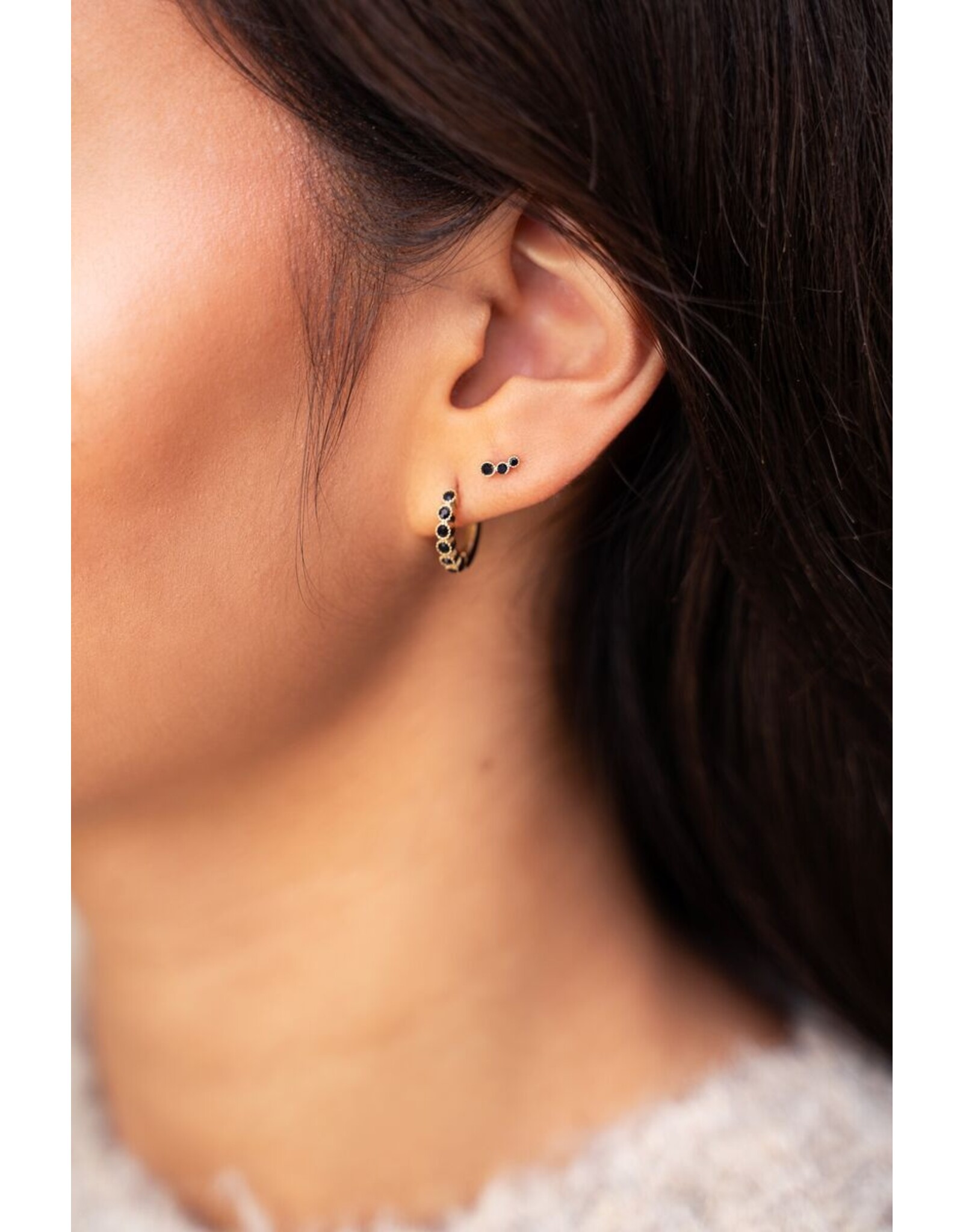 Studs 3 rondjes zwart