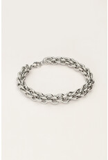 Armband schakels rond zilver