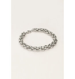 Armband schakels rond zilver