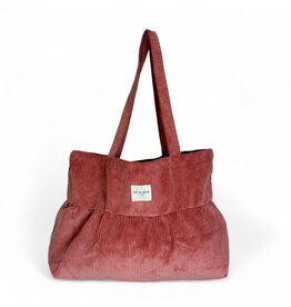 Schoudertas Ruffle Rib coral