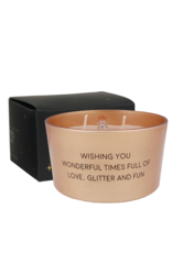 Geurkaars flessenpost Wishing you wonderfull times Geurkaars flessenpost Wishing you wonderfull times